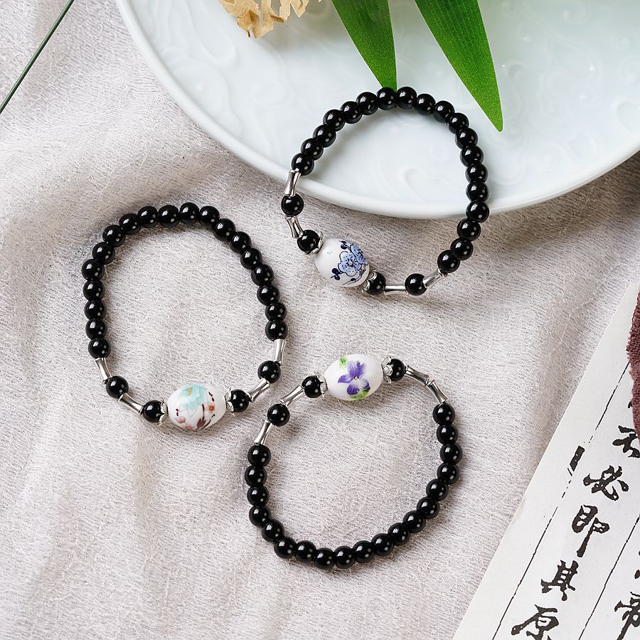 #JB1005 6 pcs lot Ancient Chinese Traditional  style ceramic bracelet girl gift