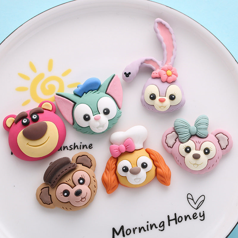 #216 Big size charm DIY cartoon rabbit bear charm decoration 10 pcs lot randomy