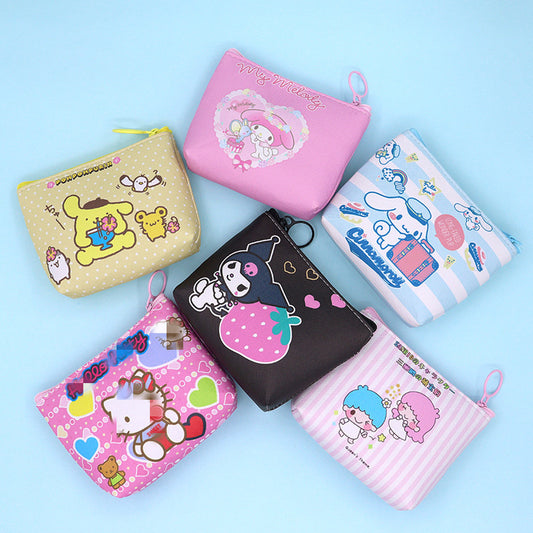 10 pcs lot san-rio cute cartoon PU purse  ku-romi melody cinner-moroll