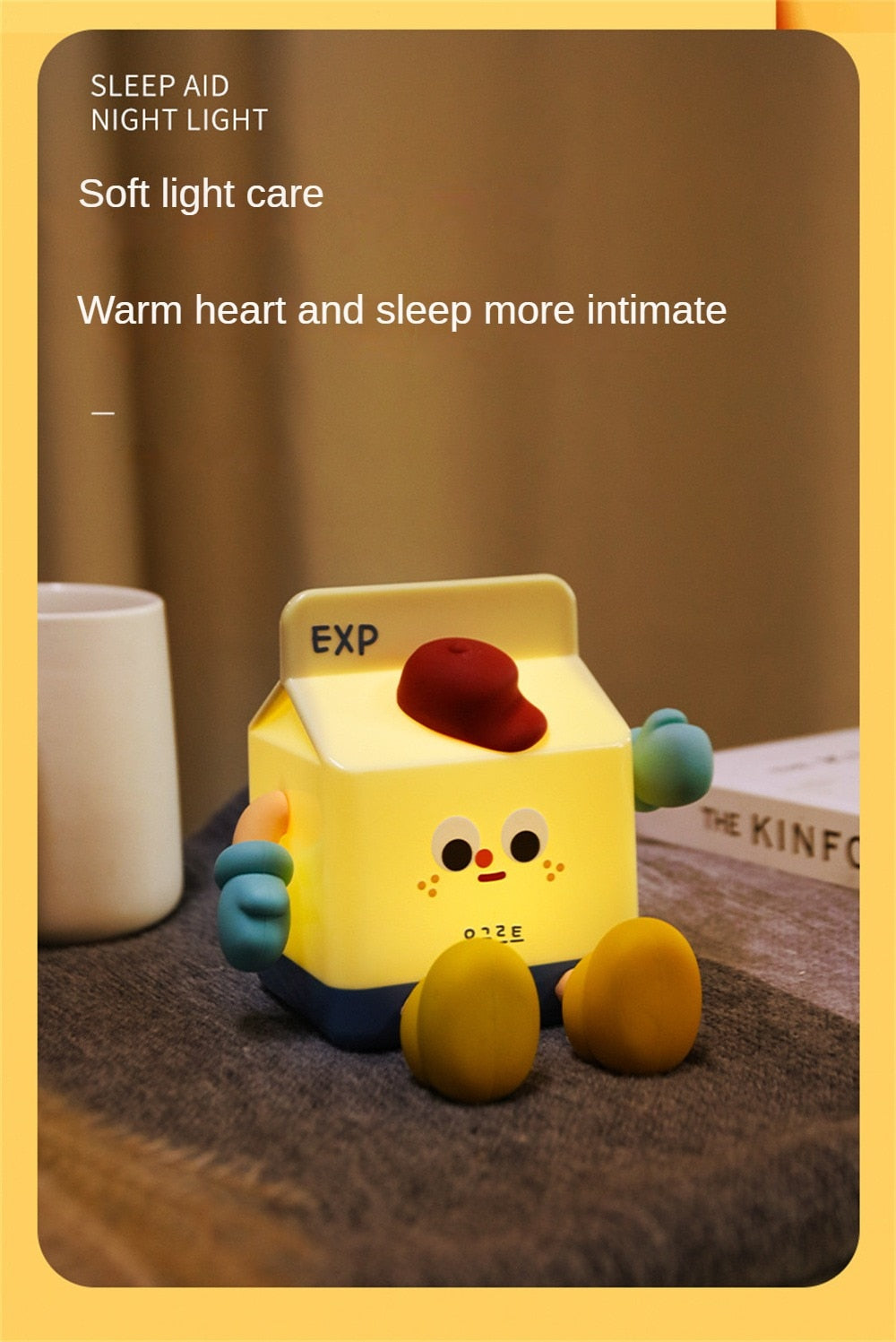 #HD1027 Cartoon Milk Box Design Kawaii Lamp Night Light Baby bed light gift
