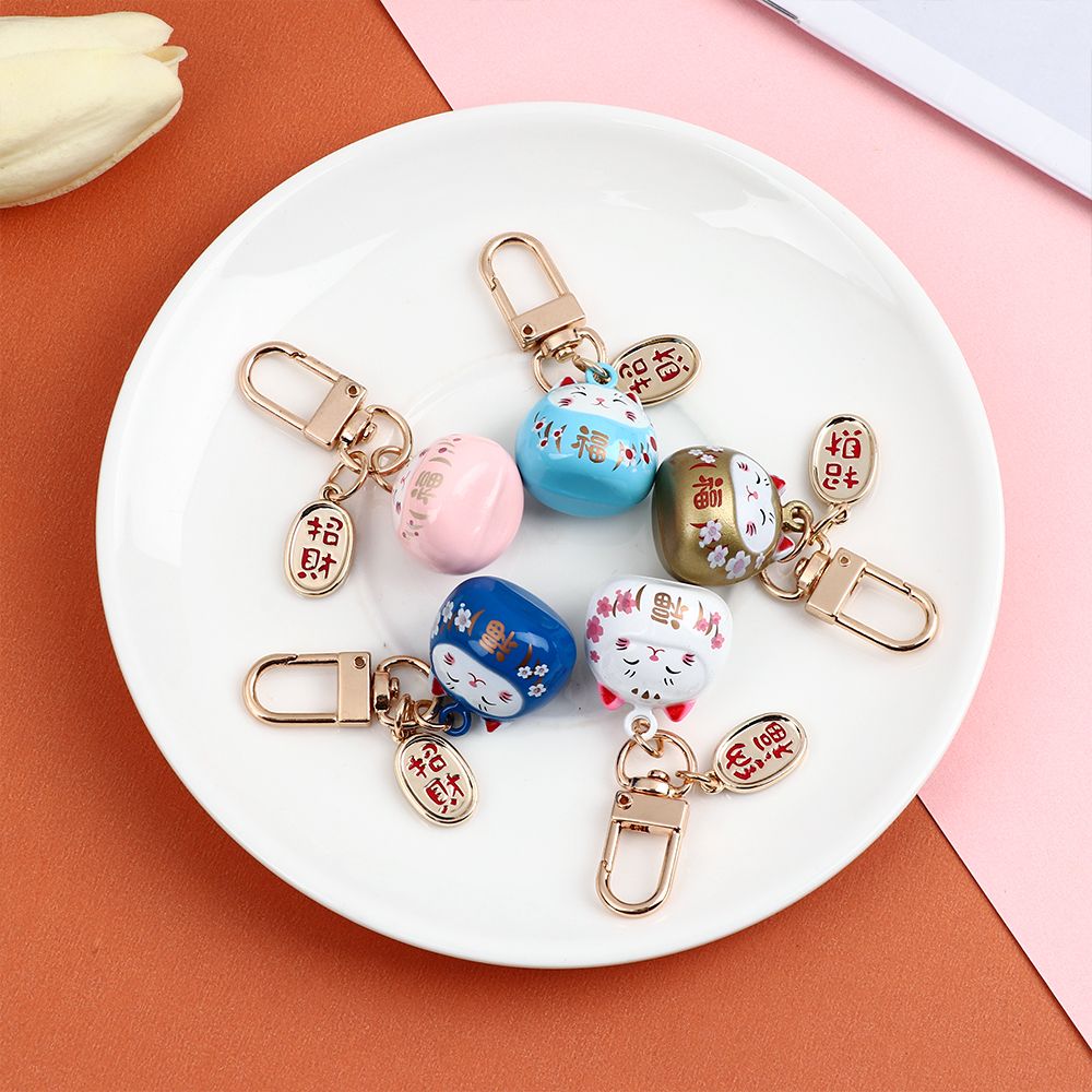 #205 3 PC lot high quality Copper Japanese Cute Lucky Cat Keychains  Key Chains handBag Charm Ornaments Pendant Keyring