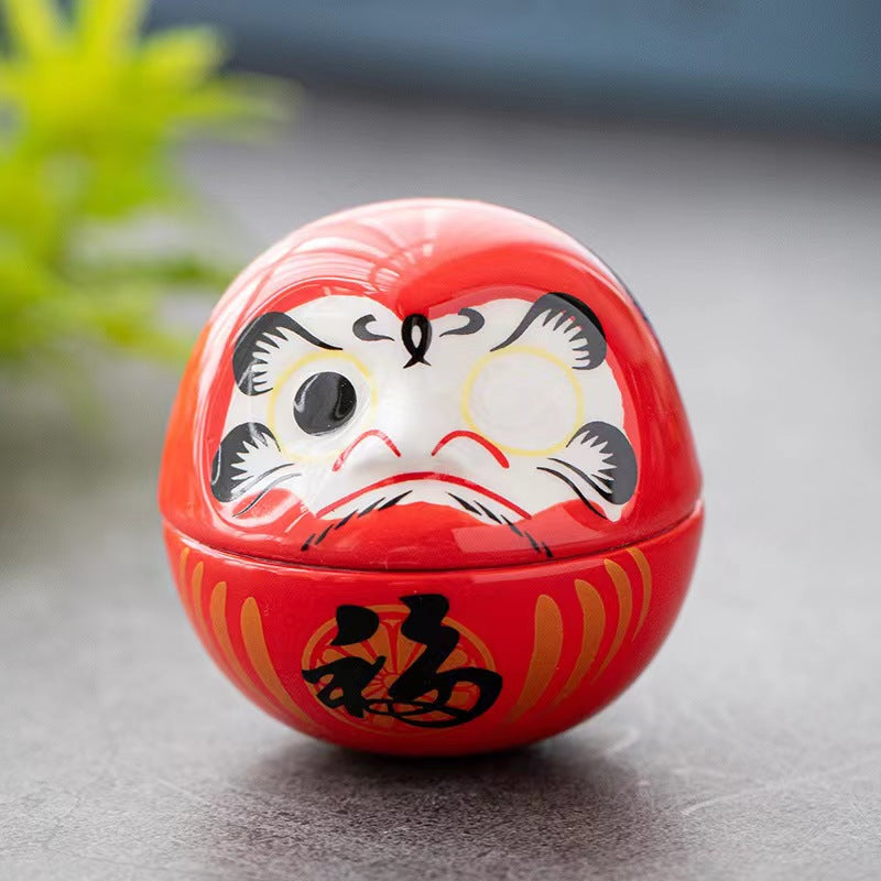 #HD1011 daruma tumbler lucky cat ceramic home deco figurine handicrafts