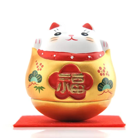 #150 traditonal fortune cat lucky cat tumbler ceramic home deco figurine handicrafts gift
