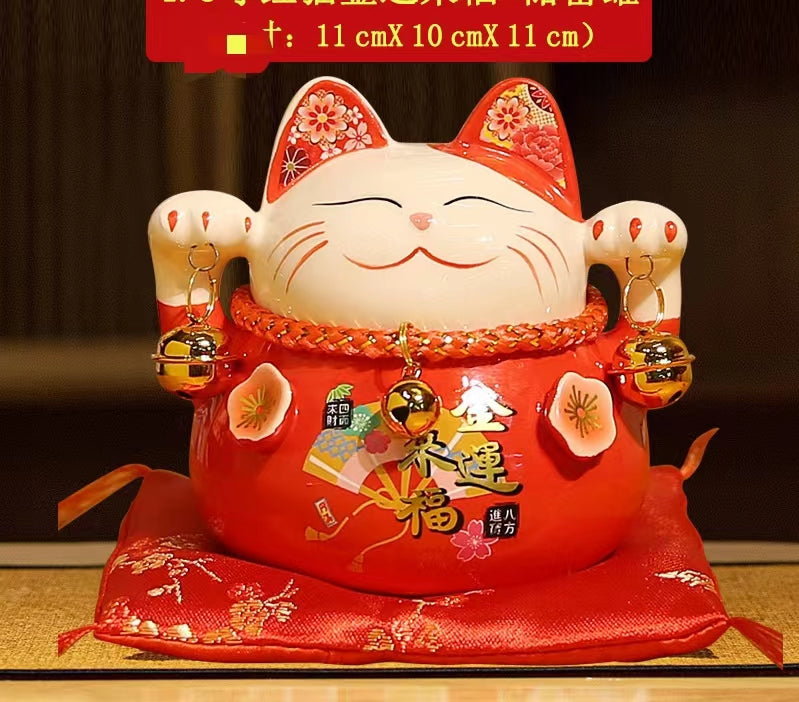 HD#1017 new style fortune cat money bank maneki neko  home deco ceramic lucky cat