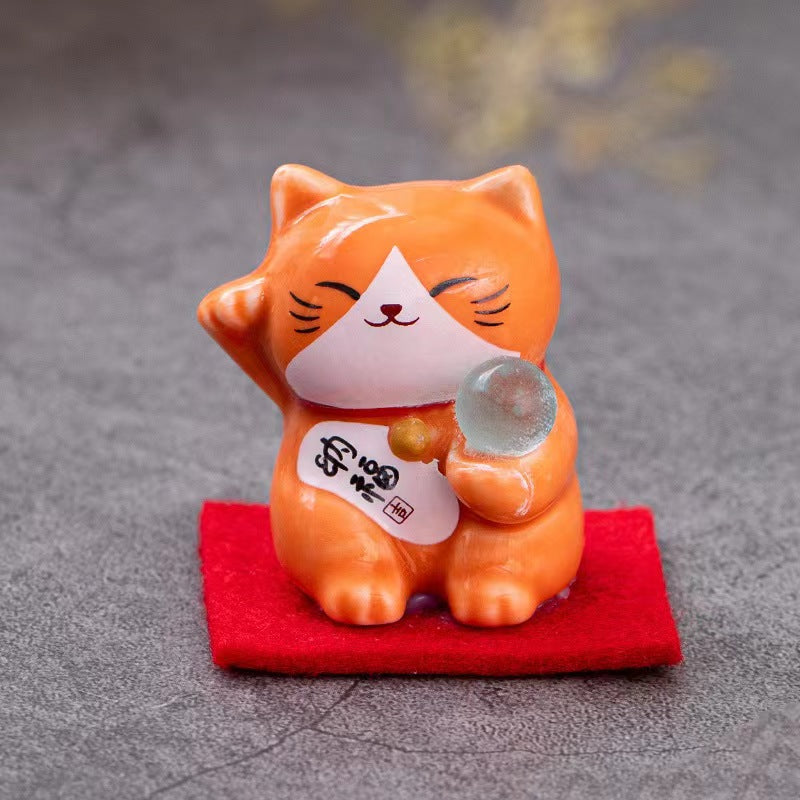 #145 4 pcs set ceramic cute  fortune cat  lucky cat home deco figurine