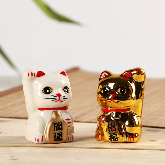 #151 2 pcs set ZAKKA Japaness style cute ceramic  fortune cat lucky cat home deco figurine