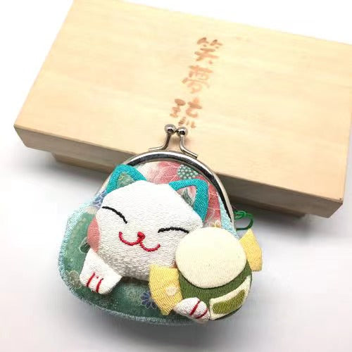 #HA1001 coin purse fortune cat maneki multi purpose pocket cloth handbag key holder