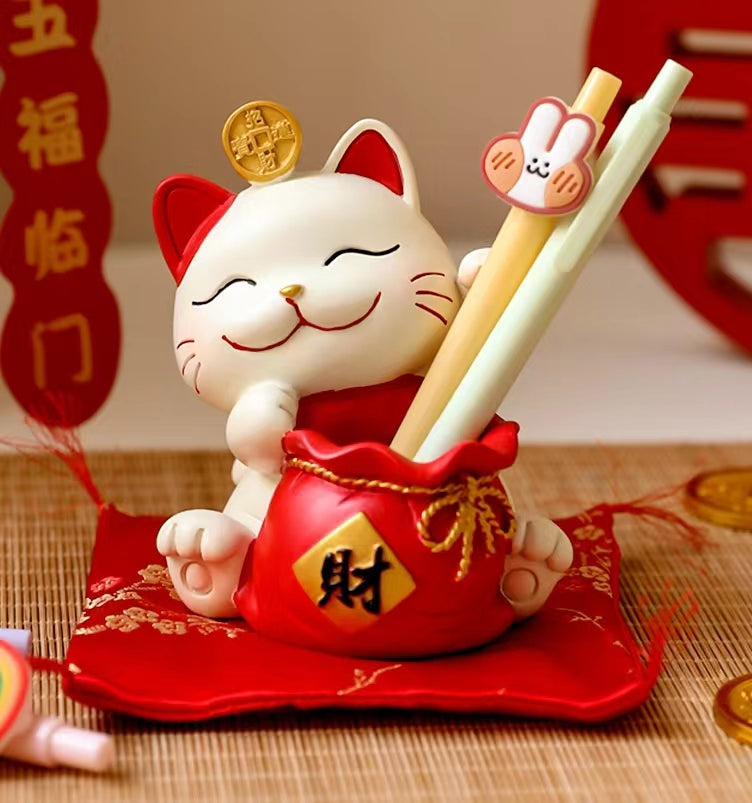 #141 Pen holder fortune cat decoration best gift