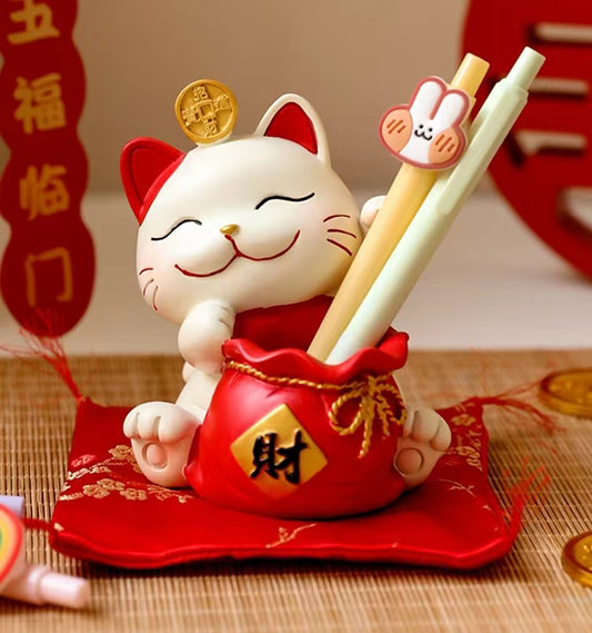 #141 Pen holder fortune cat decoration best gift