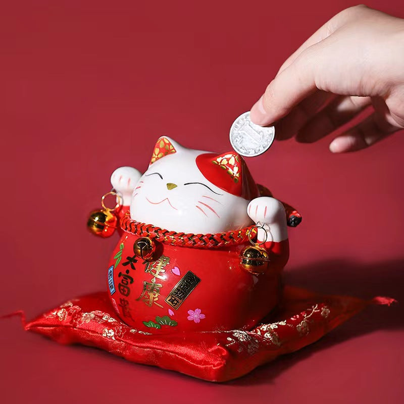 #101 Fortune cat money bank lucky cat maneki neko piggy