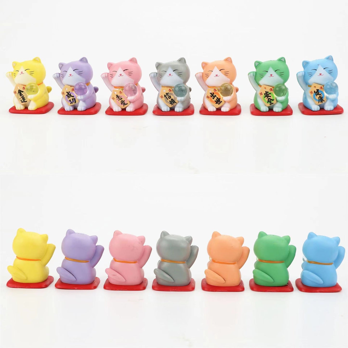 #146 7 pcs set cute  fortune cat  lucky cat home deco figurine