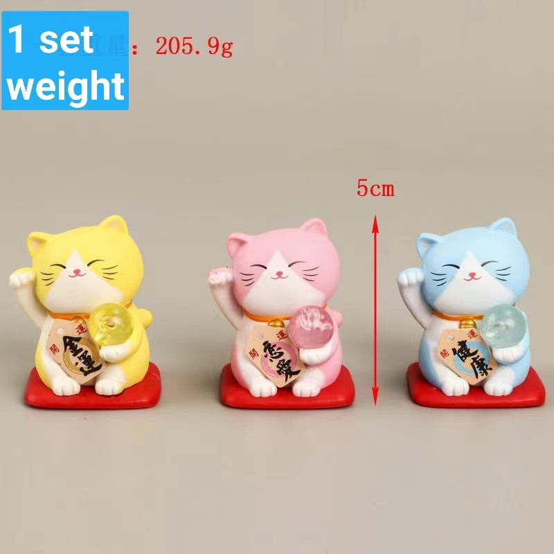 #146 7 pcs set cute  fortune cat  lucky cat home deco figurine