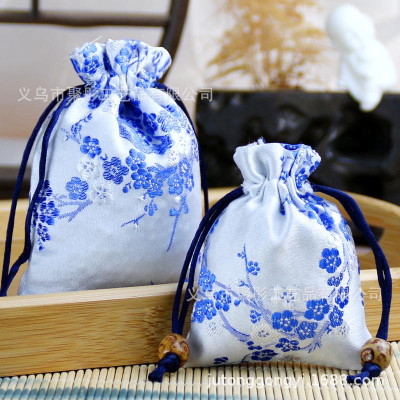#400 10 pcs lot Embroidery gift bag jewerly bag packing back blank sachet bag