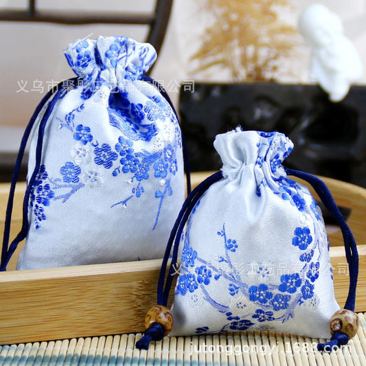 #400 10 pcs lot Embroidery gift bag jewerly bag packing back blank sachet bag